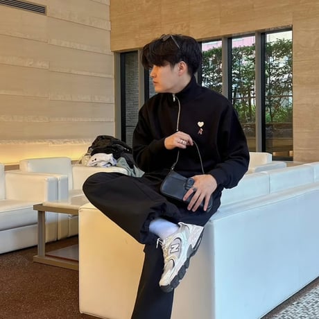 lining  half ZIP Sweat 　[black]　HEV-25003