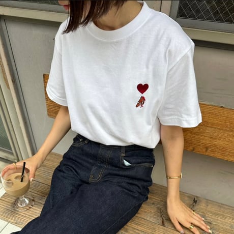 organic cotton artist house＆♡ S/S Tee 　[WHITE]　HEV-24018