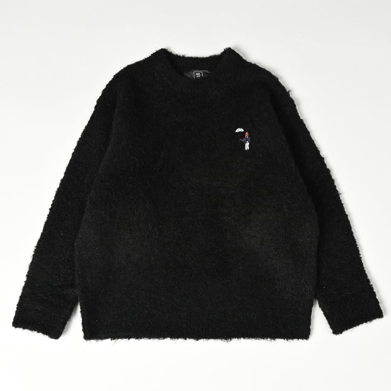 heve ヘイヴ ペダルニット ブラック over size crew neck knit [BLACK] HEV-24039 | hi