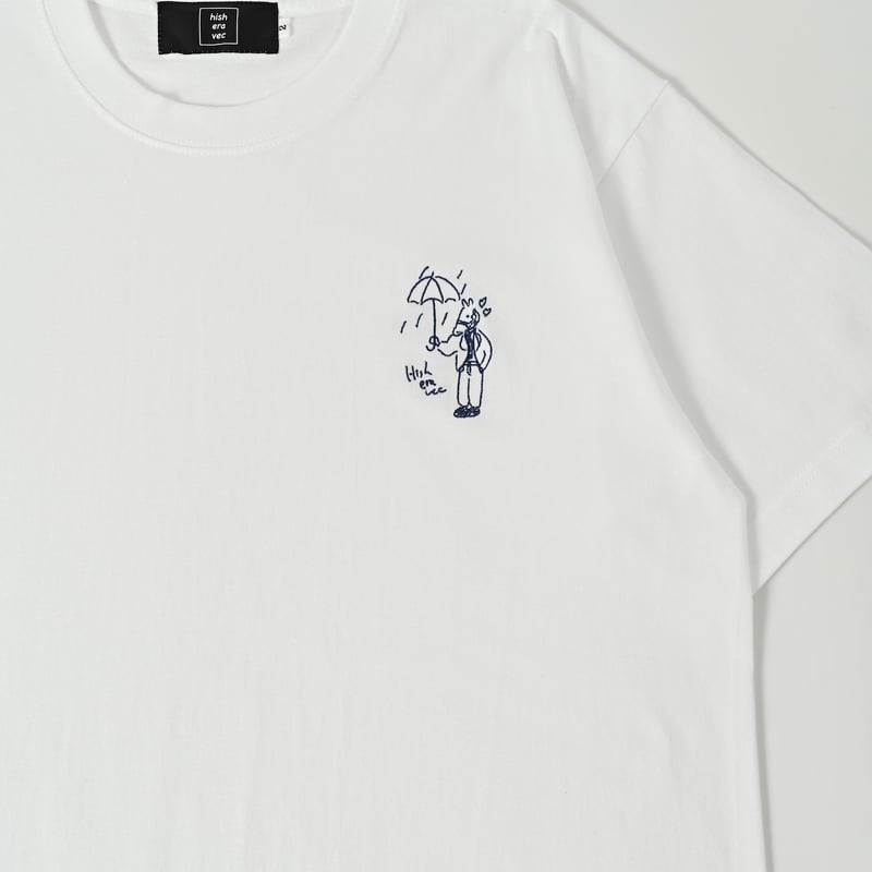 Embroidery S/S Tee [white] HEV-24019 | hish er
