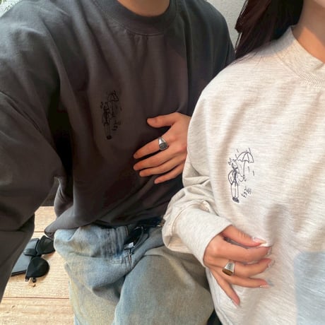 mini pile embroidery L/S Tee 　[SUMIKURO]　HEV-26004