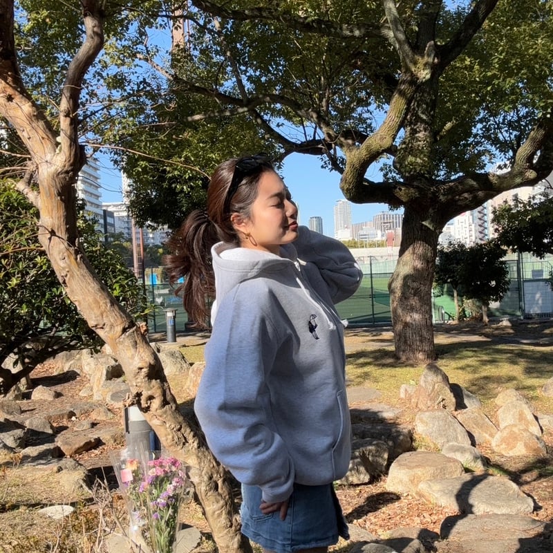 lining full ZIP sweat foodie [ash gray] HEV-25