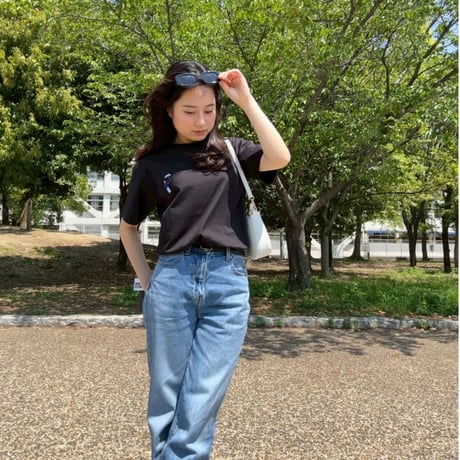 organic cotton Embroidery S/S Tee 　[black]　HEV-23017