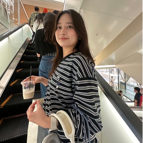 Embroidery L/S border BIG Tee　[black]　HEV-24030