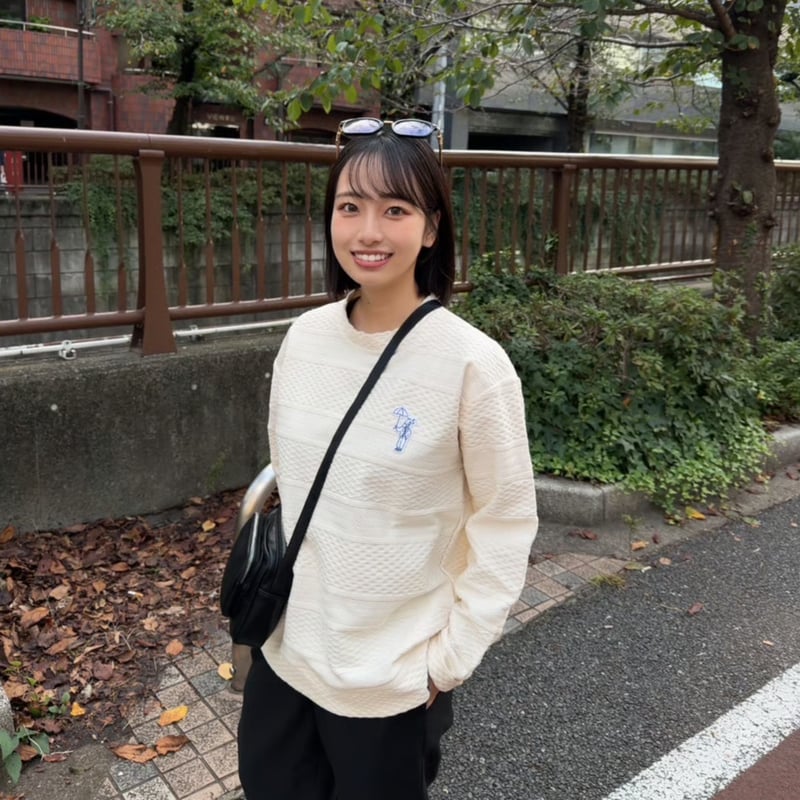 jacquard crew sweat [OFF WHITE] HEV-25019 | hi