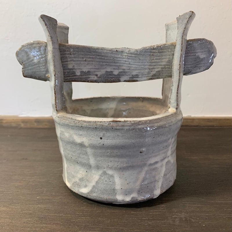 茶道具　粉引筒花入と塗蓋 粉引桶花入 K-03 | 一道窯 Official Site