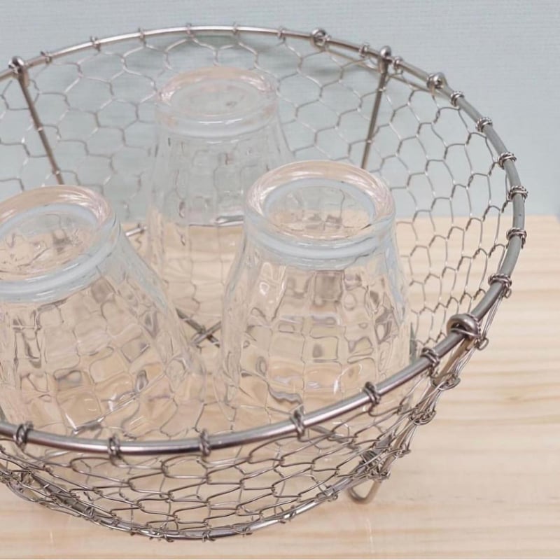 手編み 水切りかご25cm | 鳥井金網工芸