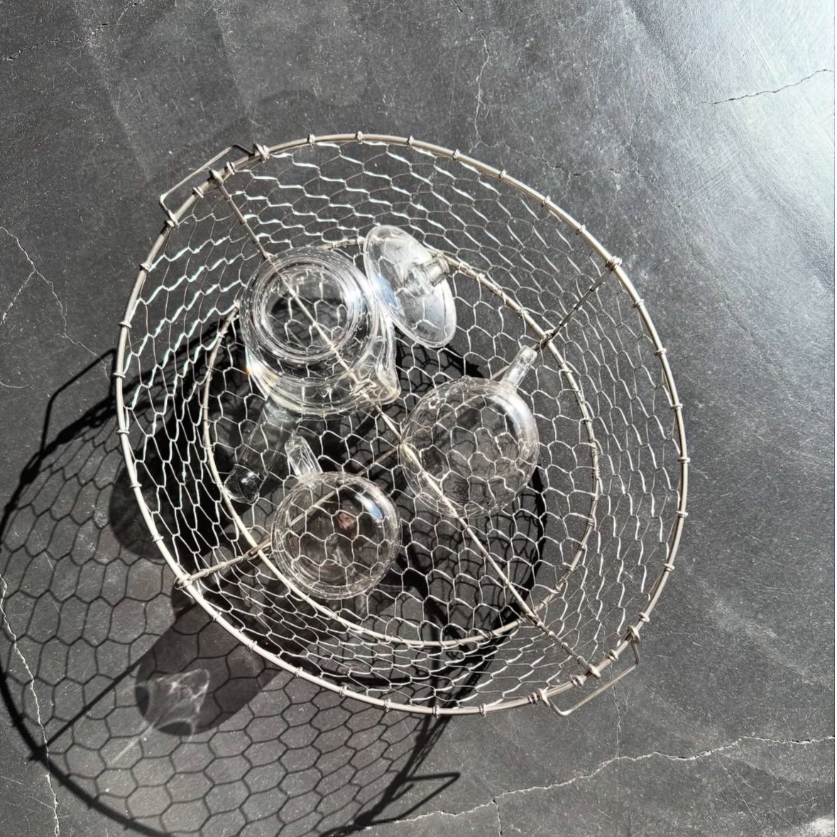 手編み 水切りかごオーバル大 | 鳥井金網工芸