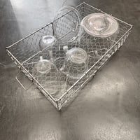 手編み水切りかご　角