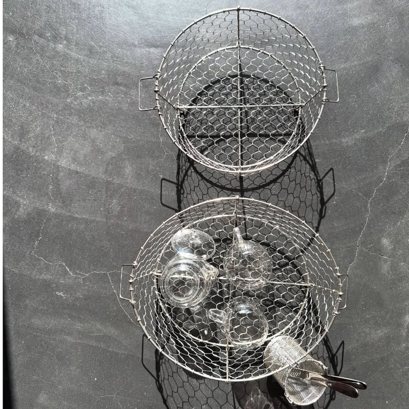 手編み 水切りかごオーバル大 | 鳥井金網工芸