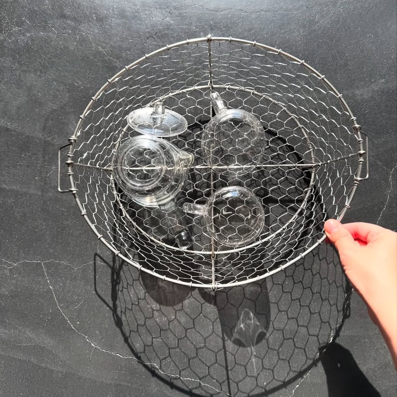 手編み 水切りかごオーバル大 | 鳥井金網工芸