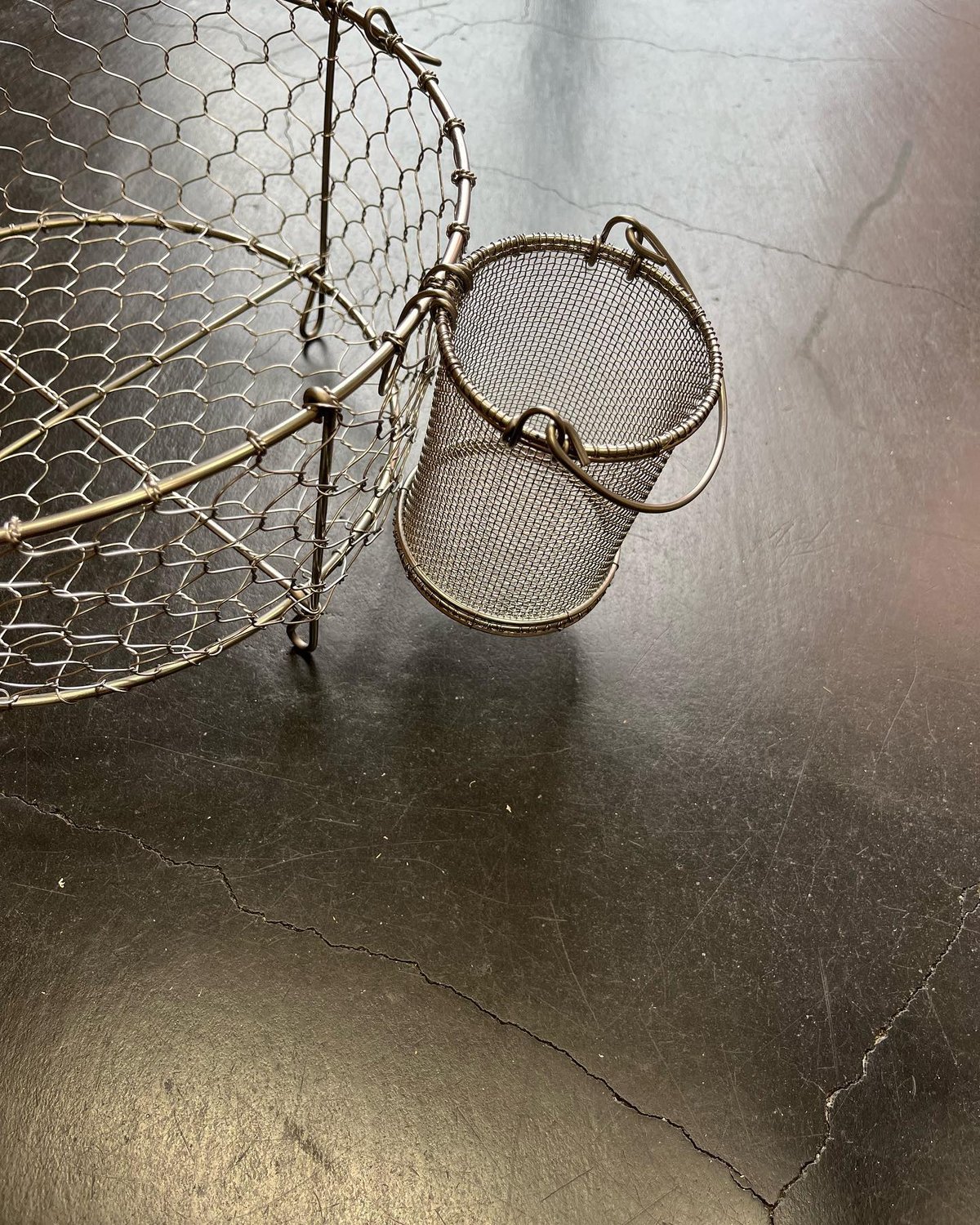 京金網細工 手編みかご 中サイズ 20㎝ 京金網細工 手編みかご 中サイズ 20㎝