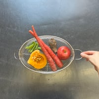 手作り 丸かごオーバル台付き