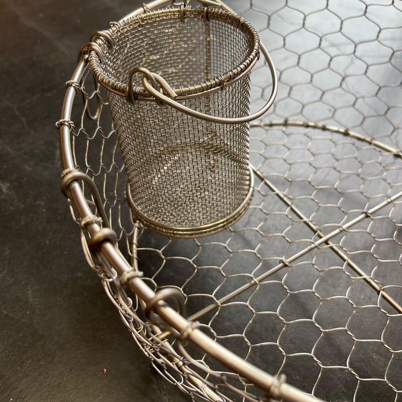 オリジナルかご 小サイズ フック付き | 鳥井金網工芸