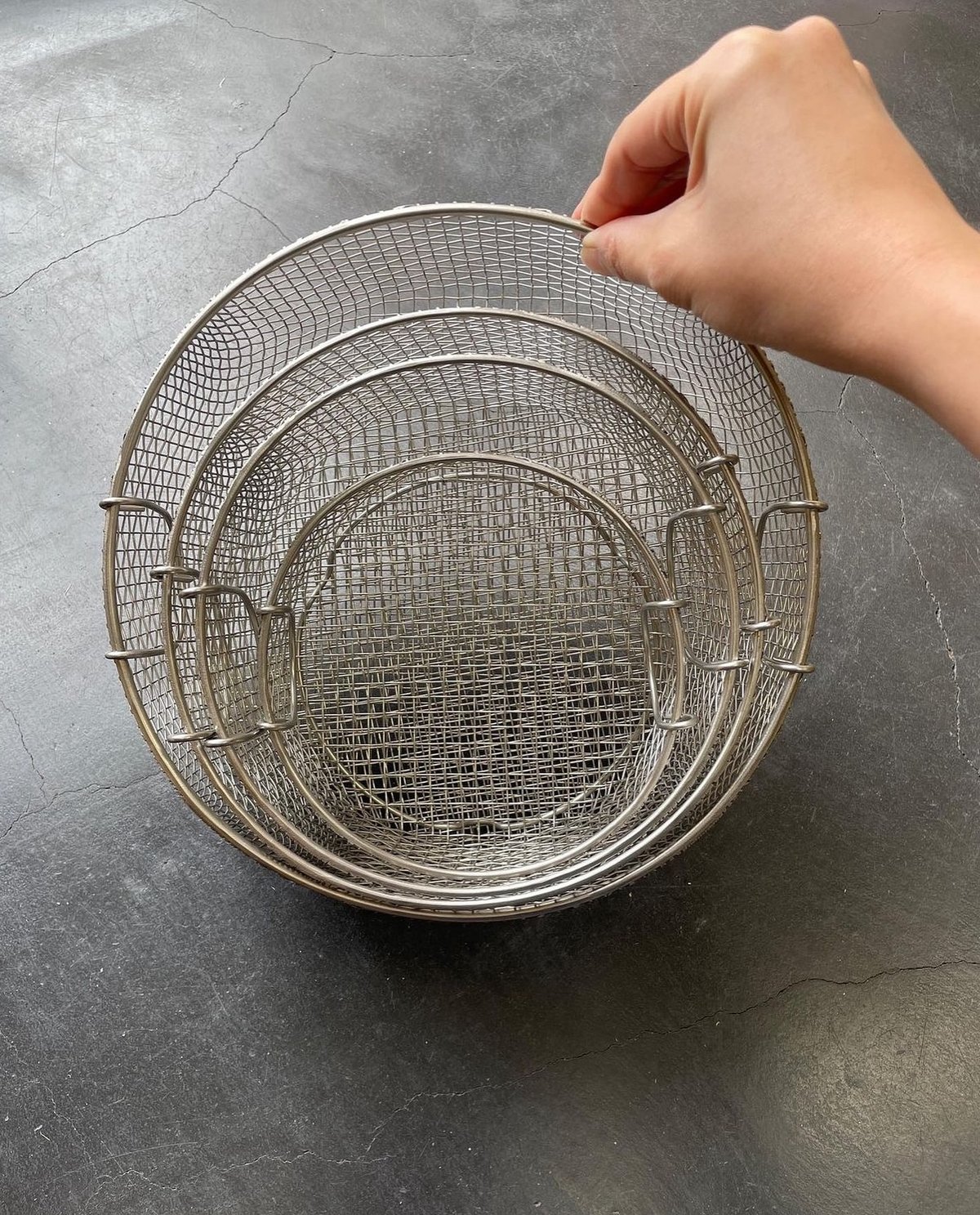 京金網細工 手編みかご 中サイズ 20㎝ 【公式通販】