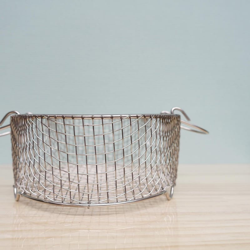 手作り 丸かご 15cm 足付き | 鳥井金網工芸