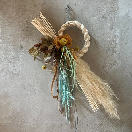 241225-1‪ꫛꫀꪝ16:00まで当日発送　淡色　ライトグレー縦ゆいしめ縄 241225-1‪ꫛꫀꪝ16:00まで当日発送 淡色 ライトグレー縦ゆいしめ縄‬