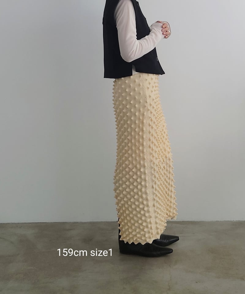 durian long skirt OPENSESAME CLUB クリーム OPEN SESAME CLUB】 durian polo cardigan / durian long skirt