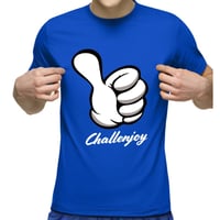 新チャレンジョイTシャツ👕（ブルー・サムズアップ）designed by Makotoko