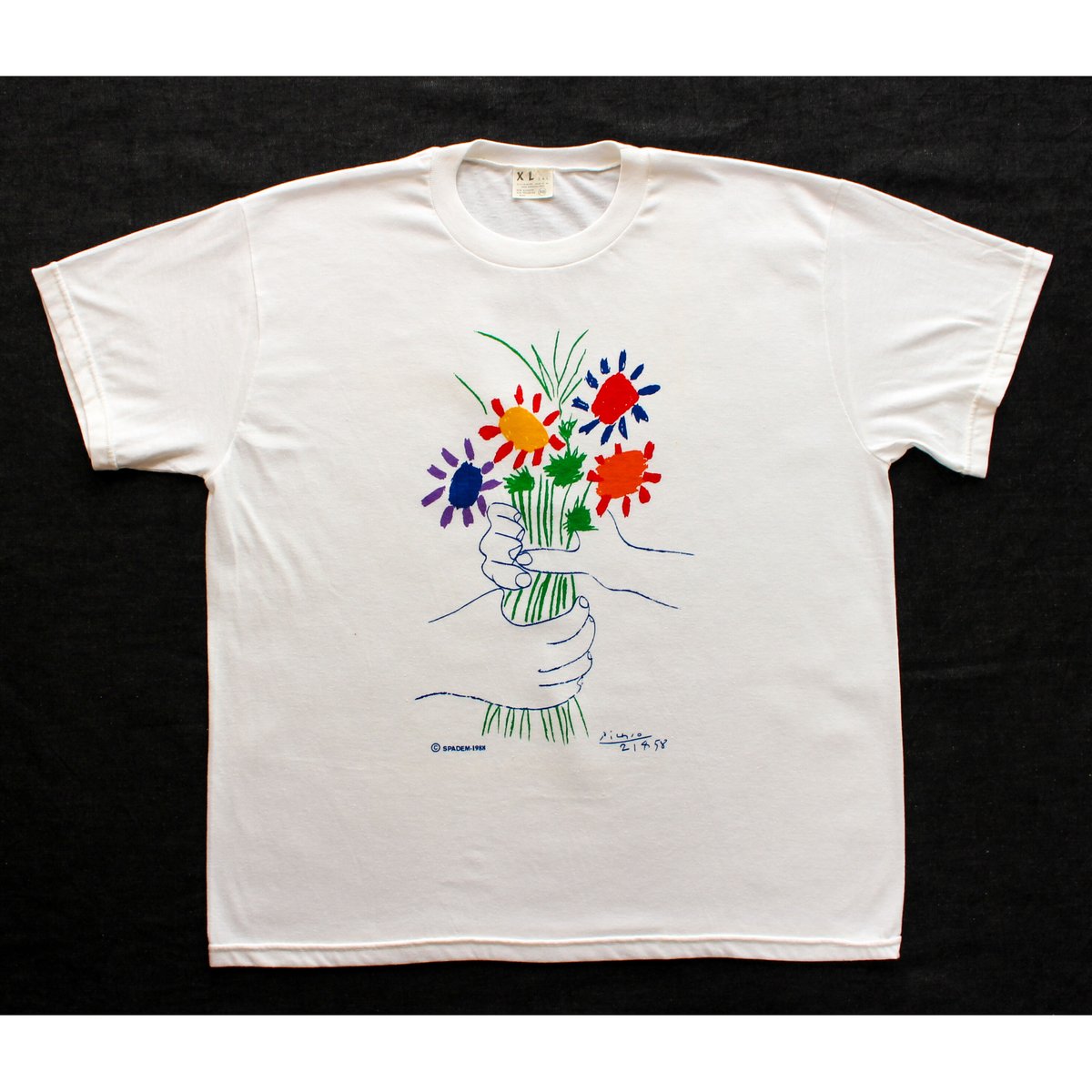 80's Pablo Picasso Art T-shirt（花束を持つ手）