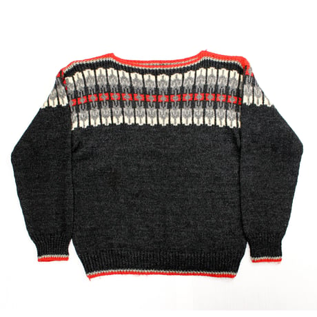 Nordic hand made Boat neck knit