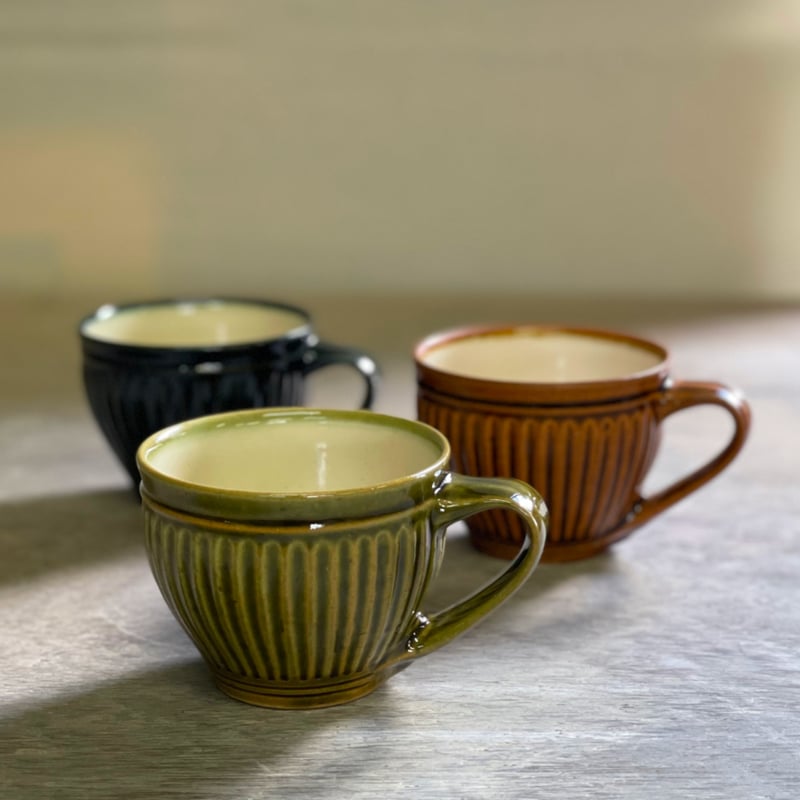 コーヒーカップ 鎬 Olive | 鳥取因幡焼