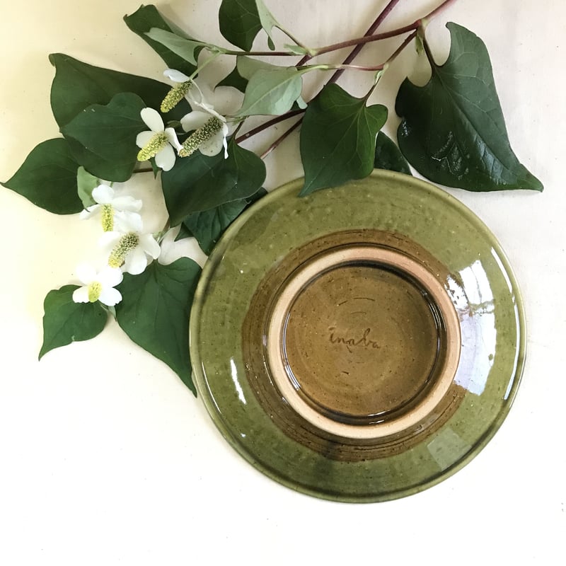 6寸皿 鎬 Olive | 鳥取因幡焼