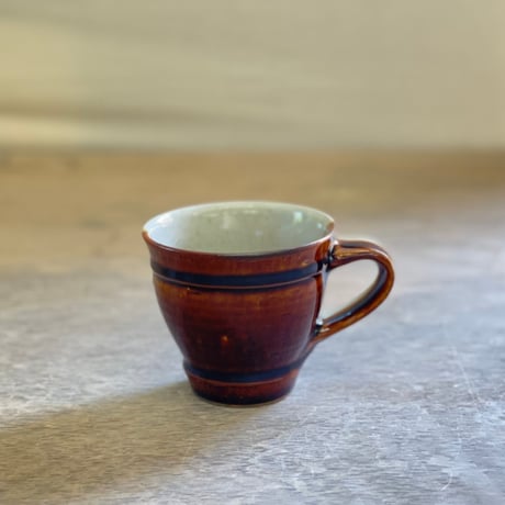 コーヒーカップ 小 掛け分け Red amber × Ash white
