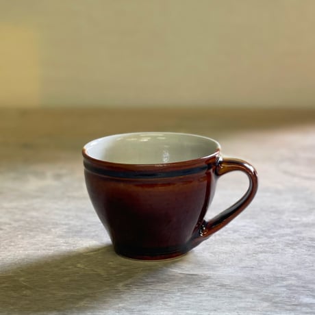 コーヒーカップ 掛け分け Red amber × Ash white