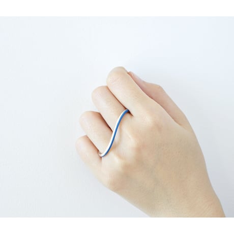 Single Wave Color Ring Blue  R-04-S-Blue
