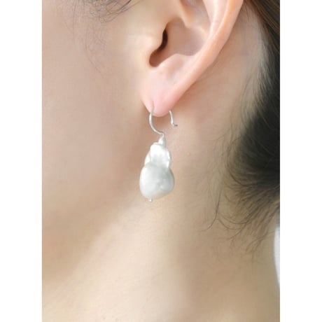 Small Stone & Baroque Pearl Hooks P-36-S-CRYSTAL