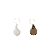 Small Stone & Baroque Pearl Hooks P-36-S-SMOKY