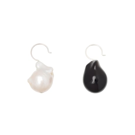Stone & Baroque Pearl Hooks P-35-S-BLACK