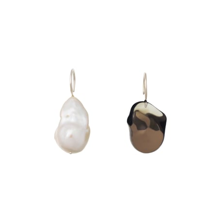 Small Stone & Baroque Pearl Hooks P-36-S-SMOKY