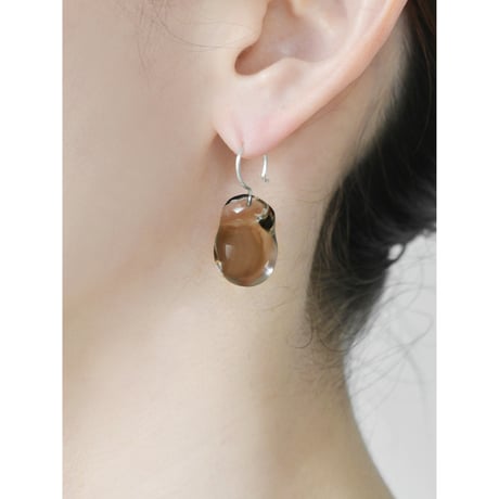 Small Stone & Baroque Pearl Hooks P-36-S-SMOKY