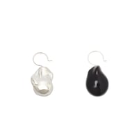 Baroque Stone & Silver Hooks P-37-S-BLACK