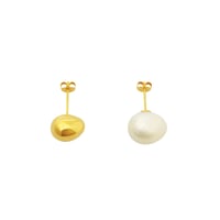 Medium Gold Pearl Studs P-31-YG