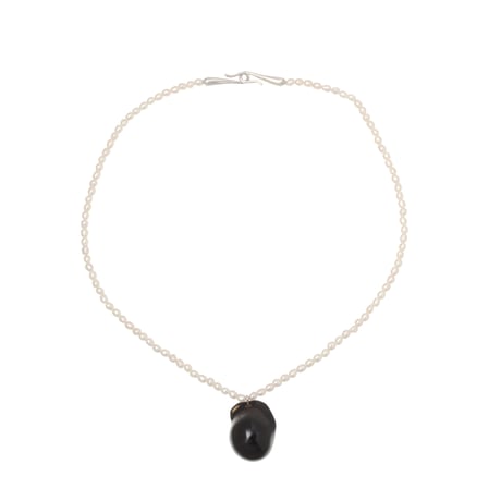 Pearl with Stone Baroque Necklace NC-57-S-BLACK