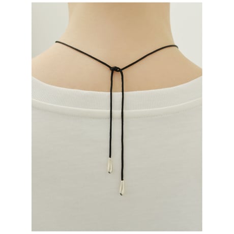 Icicle Pearl with Black Code Necklace NC-24-S-BLK