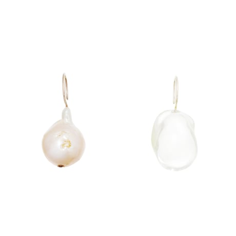 Stone & Baroque Pearl Hooks P-35-S-CRYSTAL