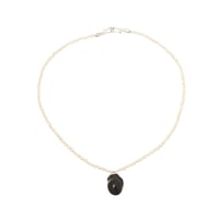 Small Pearl with Stone Baroque Necklace NC-58-S-BLACK