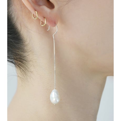 Pearl & Chain Long Hooks P-33-S