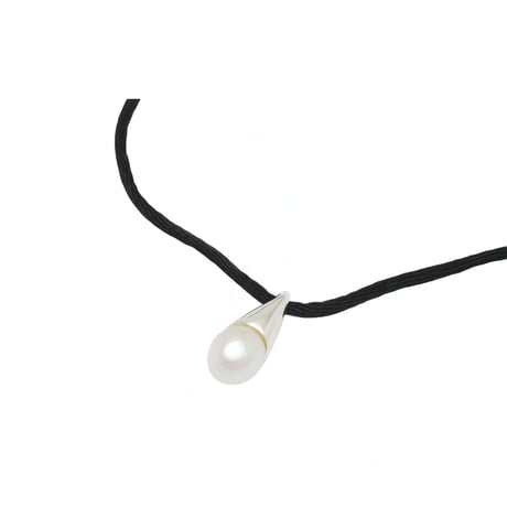Icicle Pearl with Black Code Necklace NC-24-S-BLK