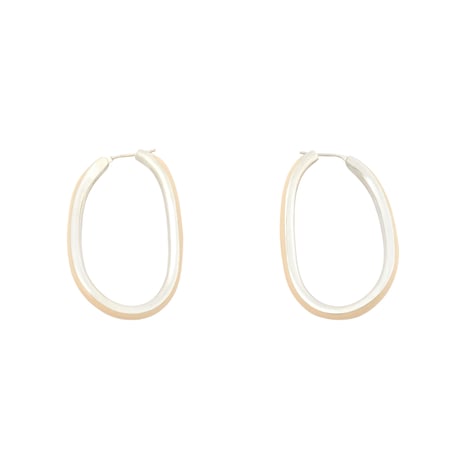 Enamel Wave Earrings P-13-C-S-Beige