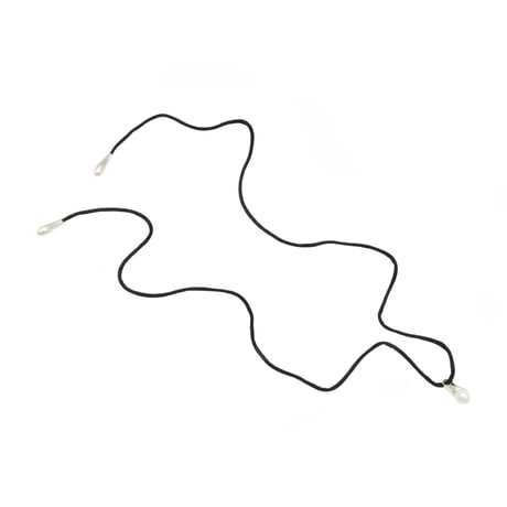 Icicle Pearl with Black Code Necklace NC-24-S-BLK