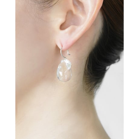 Small Stone & Baroque Pearl Hooks P-36-S-CRYSTAL