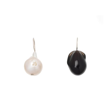 Stone & Baroque Pearl Hooks P-35-S-BLACK