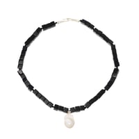 Baroque Pearl with Onyx Necklace NC-59-S