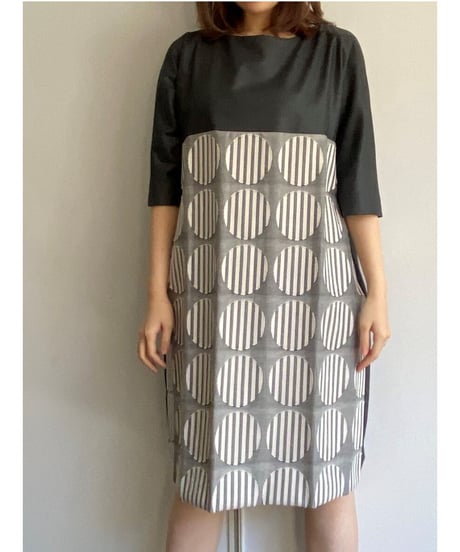 pinopina　ALTA MODA 　コクーンワンピース・「NUNO」striped rounds