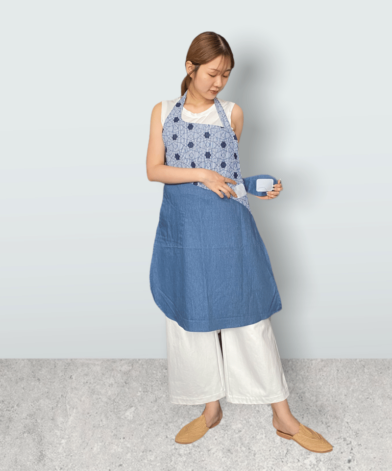 フナタビ　funatabi エプロンスカート Funatabi atelier wrap skirt (botanical dye pur